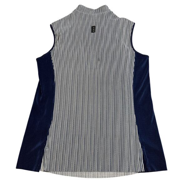 JAMIE SADOCK Golf Top Small Sleeveless Blue Stripe 1/4 Zip Performance Shirt - Picture 5 of 10